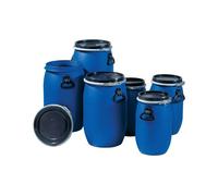 GRAF Tonnelet cylindrique 120 l polyéthylène bleu D. d’ouverture de remplissa...