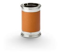Graf von Faber-Castell 118521 - Porte-plume Epsom Cognac, rond, pièces métalliques platinées enrobées de cuir