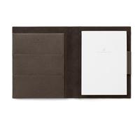 Graf von Faber-Castell 118781 - Porte-bloc DIN A5 Cashmere, Marron foncé, avec bloc-notes, passant pour stylo et compartiments