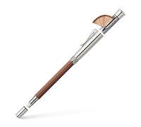 Graf von Faber-Castell - Crayon Perfekter Magnum marron | Crayon haut de gamme avec prolongement plaqué platine, dureté 4B, taille-crayon et gomme intégrés