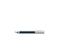 Graf von Faber-Castell Stylo plume tamitio Tige métallique cannelée plume en acier inoxydable haute qualité, rhodié, bleu nuit
