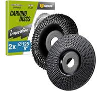 GRAFF 2 Pièces Disques de Meulage 125 mm - Pour Façonner, Meuler et Couper - Roues pour Meuleuse d'Angle - Sculpter le Bois Tendre et Dur