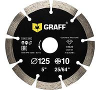 GRAFF Disque Diamant 125 à Béton - Disque à Tronçonner Diamanté Segmenté pour coupe Pierre Ciment Béton Granite Maçonnerie Brique - Disque Meuleuse, Bricolage Outillage