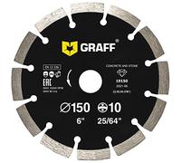 GRAFF Disque Diamant 150 à Béton - Disque à Tronçonner Diamanté Segmenté pour coupe Pierre Ciment Béton Granite Maçonnerie Brique - Disque Meuleuse, Bricolage Outillage
