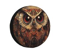 Graff - Housse de pneu de secours style chouette, imperméable et anti-poussière - Ajustement universel pour remorque, camping-car, SUV, camion, camping-car - 40,6 cm