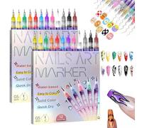 GraffiGlam Quick-Dry Nail Pens (Set of 12 Unique Colours), Graffiglam Nail Pens, 12 Colors ail Art ens Set, Waterproof ail Art en, rt Marker (2 set)