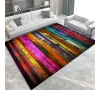 Graffiti Aison Lavable Planches en Bois Colorées Tapis pour Le Salon Faux De Tapis À Tas Court,