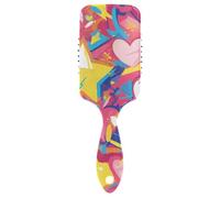 Graffiti Art Brosse à cheveux lisses Motif cœurs et étoiles Pour cheveux mouillés avec manche ergonomique