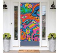 Graffiti Art - Couvre-porte de style hippie - 180 x 89 cm - Bannière de porte - Toile de fond pour photographie - Décorations saisonnières pour porte d'entrée, jardin, cour, terrasse, décorations de