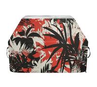 Graffiti Art Housse de protection imperméable et résistante à la décoloration et aux UV avec cordon de serrage réglable pour protéger de la poussière et du vent Motif feuilles tropicales Noir/rouge