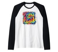 Graffiti Art Puissant Spike Action Design Volleyball Filles Manche Raglan