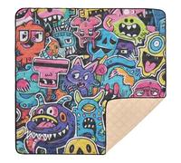 Graffiti Art Trend - Grand tapis de jeu élégant pour l'intérieur et l'extérieur - Tapis d'activités confortable pour salle de jeux pour bébés, enfants, tout-petits, nourrissons, 127 x 127 cm