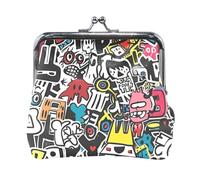 Graffiti Art Trend Play Stickers Femmes Cuir Portefeuille Mignon Accessoires de Voyage pour Hommes Femmes Voyage
