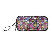 Graffiti Art Trend Play Stickers Nylon Grande trousse à crayons pour garçons Haute capacité Trousse à crayons Papeterie pour le bureau Adolescentes Filles