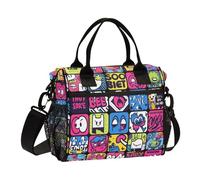 Graffiti Art Trend Play Stickers Sac à déjeuner minimaliste pour enseignant Sac à déjeuner avec bandoulière Sac à déjeuner adulte pour femme adolescente extérieur