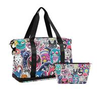 Graffiti Art Trend Play Stickers Voyage Tote Bag Gym Carry on Duffel Bags avec trousse de toilette pour le sport Multifonctionnel, Graffiti Art Trend Play Autocollants, 1 taille, Graffiti Art Trend