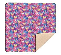 Graffiti Artwork Papillons Cœurs Violet Grand tapis de jeu élégant pour bébé pour intérieur et extérieur 1 pièce pour bébés, tout-petits, nourrissons, 127 x 127 cm
