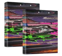 Graffiti Cool Doodle Wolf Reliure pour carnet de notes 3,8 cm 3 anneaux avec couverture de poche 1/2 paquet de fournitures de bureau couverture rigide