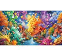 Graffiti d'art Abstrait Puzzle 1000 pièces en Papier recyclé - Jeu extrêmement Difficile pour Adultes Activité à Domicile 38x52/1000pcs