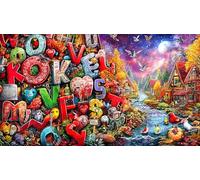 Graffiti d'art Abstrait Puzzle 1000 pièces pour Adultes et Enfants - Papier recyclé DéFi éduchatiF Cadeau 38x52/1000pcs