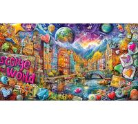 Graffiti d'art Abstrait Puzzle 1000 pièces pour Enfants et Adultes - Jeu Familial Amusant Papier recyclé Cadeau 75x50/1000pcs