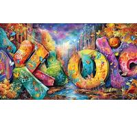 Graffiti d'art Abstrait Puzzle pour Adultes 1000 pièces - Jeu Difficile & Stimulant Activité à Domicile Cadeau 38x52/1000pcs