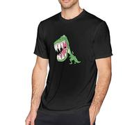 Graffiti Dinosaur What The Hell Men's T-Shirt Tees Short Workout Tops Cotton Black Manches Courtes(Medium)