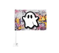 Graffiti Fantôme Street Art Drapeau Voiture Extérieur Fenêtre Clip 30 x 45 cm Double Face Décoration de Voiture
