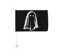 Graffiti Fantôme Sur Drapeau Voiture Noir Clip Fenêtre Extérieur 30 x 45 cm Double Face Décoration Voiture