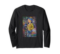 Graffiti Girl with a Pearl Earring - Colorful Pop Art Street Manche Longue