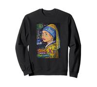 Graffiti Girl with a Pearl Earring - Colorful Pop Art Street Sweatshirt