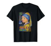 Graffiti Girl with a Pearl Earring - Colorful Pop Art Street T-Shirt