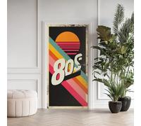 Graffiti Hip Hop 80 Sticker Mural, Party Rétro 80 Autocollants De Porte Muraux Décoration Poster Murale, Thème 80 Stickers de Porte Imperméable Vinyle 90x200 cm 6tYT70
