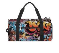 Graffiti Hip Hop Sac de sport pour homme et femme résistant à l'eau Sac de voyage léger pour voyage et sport, blanc, taille unique, blanc, Taille unique