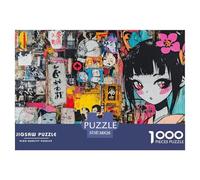 Graffiti Japonais 1000 Pieces Jigsaw Puzzles for Adults Family Challenge Toys Stress Relieving Entertainment Exercise The Memory of The Brain for The Whole for Women, Gifts for Men