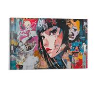 Graffiti japonais Peintures Murales Sur Toile Mural L'art du graffiti Deco Tableau Murale DécoSourision De Chambre À Coucher, Cuisine, Salle À Manger Toile Résistant À L'eau 12x18inch(30x45cm)
