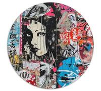 Graffiti Japonais Puzzle Rond De 1000 Pièces pour Women Parfait Encastrement Qualité Supérieure Impossible Difficile Entertainment' Artist Puzzle Art 1000pcs (67.5x67.5cm)