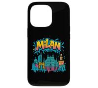 Graffiti Milan Skyline Souvenir Coque pour iPhone 13 Pro