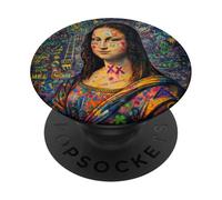 Graffiti Mona Lisa Pop Art - Colorful Street Art Masterpiece PopSockets PopGrip Adhésif