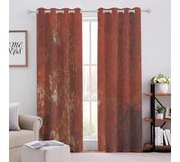 Graffiti Orange Brûlé Rideaux Occultant 170LX140Hcm（85LX140HcmX2 Panneaux） Art Abstrait Rideau pour Chambre À Coucher Salon Oeillets Isolation Polyester Rideau Fenêtre