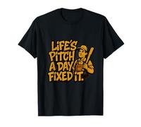 Graffiti Réparateur Batte Life's Pitch Or Noir T-Shirt