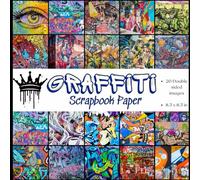 Graffiti Scrapbook Paper 8.5x8.5 in: Collection of decorative double sided Graffiti street art craft paper print sheets with vibrant colors, bold ... mixed media and more DIY craft projects