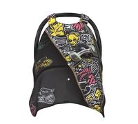 Graffiti Skateboard Housse de siège de voiture pour bébé, multi-usages, respirante, pour maman, poussette douce, pare-soleil pour nouveau-né