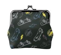 Graffiti Skateboard Porte-monnaie Petit kit de voyage Pochette de rangement pour week-end et voyages d'affaires, Noir , Taille unique, Pochette à monnaie