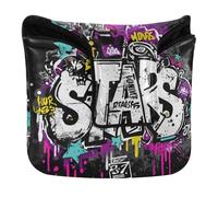 Graffiti Stars Housse de maillet de golf avec fermeture magnétique pour putter Maillets et carrés imperméables en cuir PU