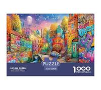 Graffiti Street 1000pcs pour Adultes et Enfants Scène de Rue colorée, Cadeau et activité Amusants pour la décoration de la Maison et des Murs (52x38 cm).