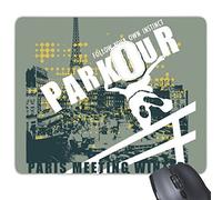 Graffiti Street Culture hip-hop Paris Sports Vie Art Illustration Motif rectangle en caoutchouc antidérapant Tapis de souris de jeu Tapis de souris