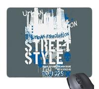 Graffiti Street Culture Landmark Silhouette Tête de mort style Urban Revolution Design américain Art Illustration Motif rectangle en caoutchouc antidérapant Tapis de souris de jeu Tapis de souris
