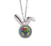 Graffiti Street Lion Crown Collier avec pendentif lapin Inscription Your Highness