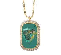 Graffiti Street Soul of Original Denim Collier Pendentif Diamant Cristal Doré